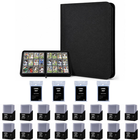 Collector Toploader Binder – 12 Pocket (384 Kort) (Svart) + 400 Sleeves + 400 Toploaders