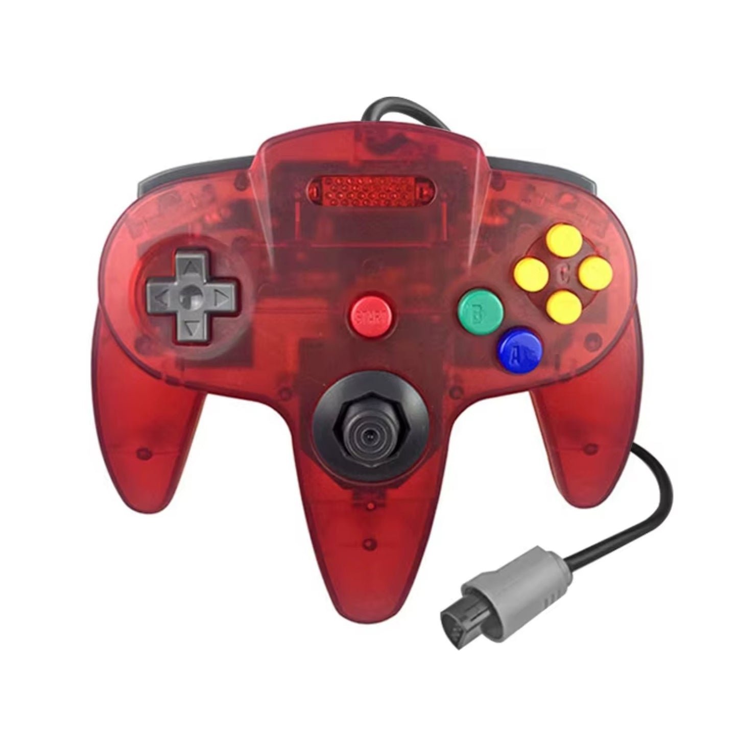 Nintendo 64 Kontroll Tredjepart Transparent Röd